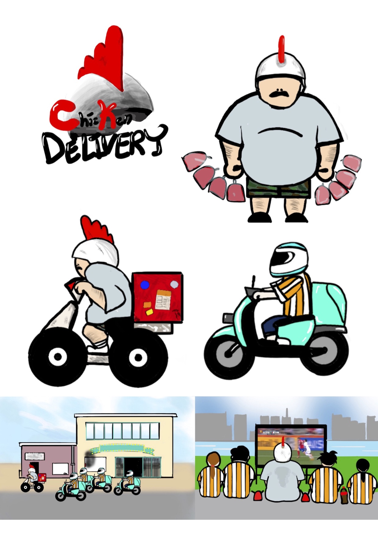 Chicken Delivery — character design